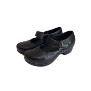 NWOB Ladies Dansko Tandy Mary Jane Black Leather Clogs Shoes Size EU 43